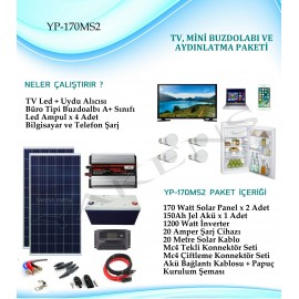 Mini Buzdolabı + Tv + Aydınlatma Hazır Solar YP-170MS2 Paket 1 Mini Buzdolabı + Tv + Aydınlatma Hazır Solar YP-170MS2 Paket 1